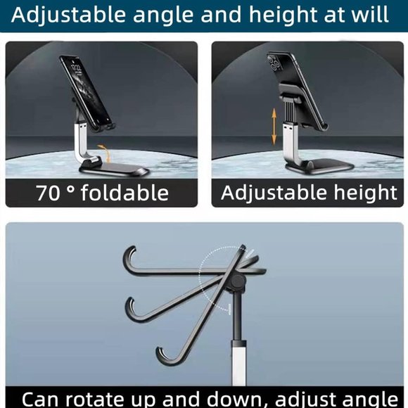 Cell Phone Stand for Desk, Desktop Cell Phone Holder, Mobile Phone Dock - Picture 2 of 4